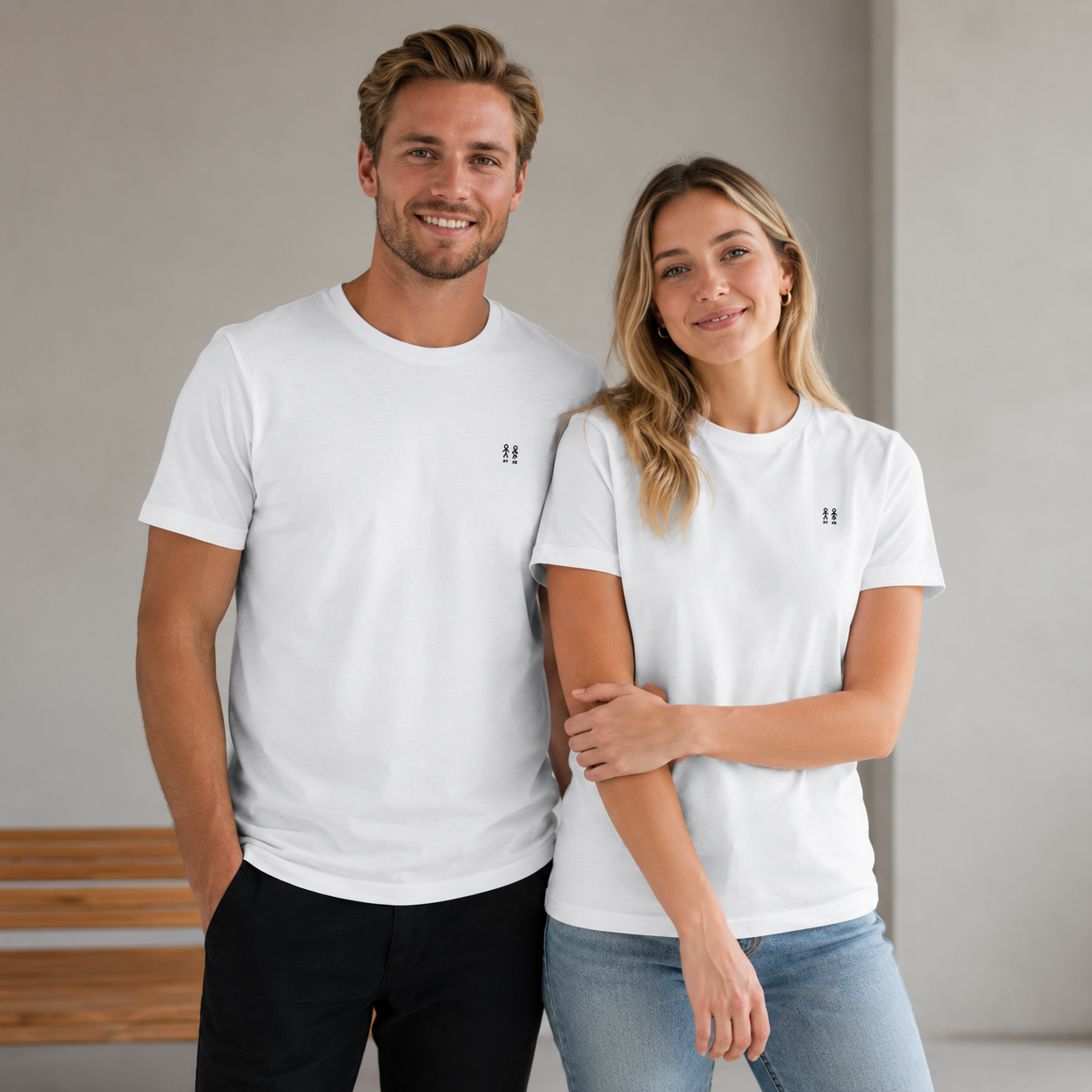Hvit Unisex T-skjorte